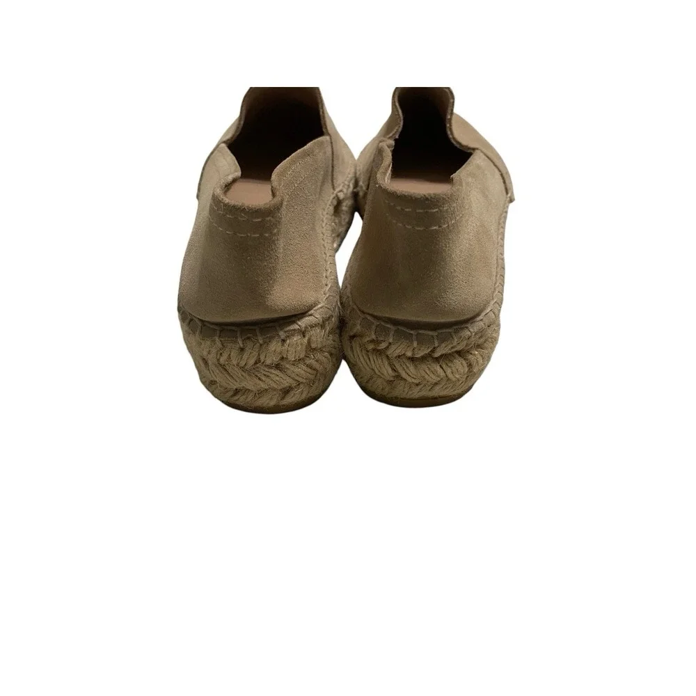 Viguera Suede Espadrille Loafers Flats Beige Taupe Made in Spain Women's 8 EU 38